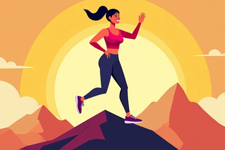 Illustration of a person achieving fitness goals, symbolizing weight management success
